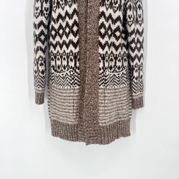 NEW American Eagle Alpaca Knit Cardigan Sweater Longline Fair Isle Open Front XS - Picture 5 of 7